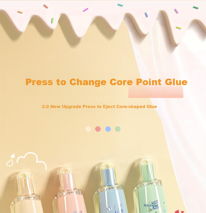 CHANGLi Push-Button Dot Glue Correction Tape Double-Sided Transparent High-Adhesive Student Error Correction Tape Journal Sticker Dot Glue Pen Children's Handcraft Dotted Double-Sided Adhesive Glue Large Capacity 1