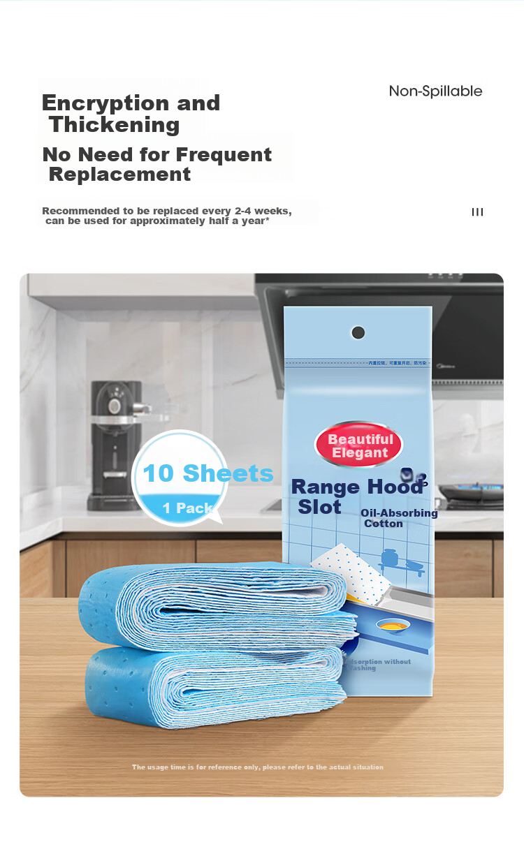 MARYYA Range Hood Grease Filter Paper Strips, Thickened, Kitchen-Specific Oil-Proof Pad for Connecting Oil Drip Trays, Pack of 20 3