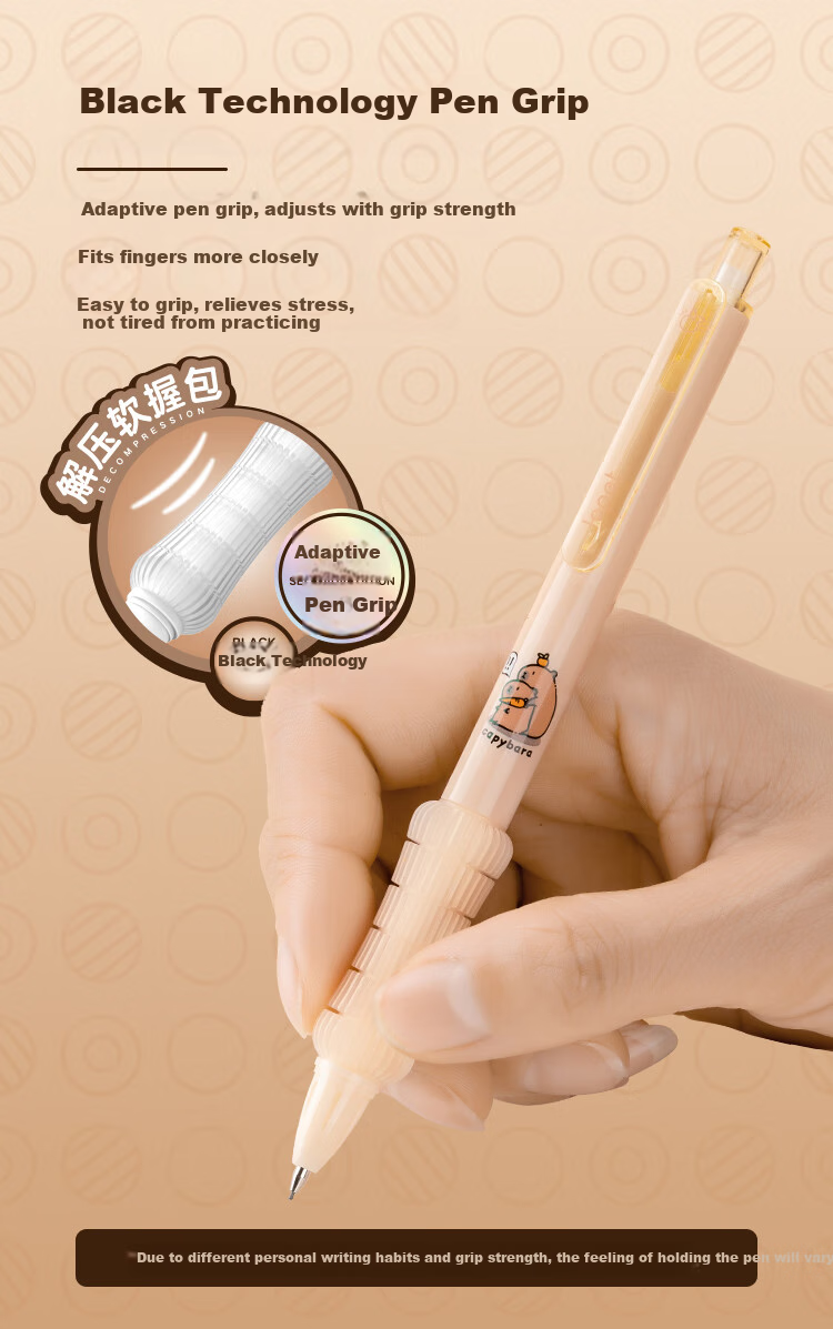 LOPET Capybara Automatic Pencil 0.5mm, Hand Guard Technology, Ultra-Soft Grip, Writing Comfortable, Buffer Anti-Breaking Lead, Drawing Pencil for Elementary Students, LT-7058 2