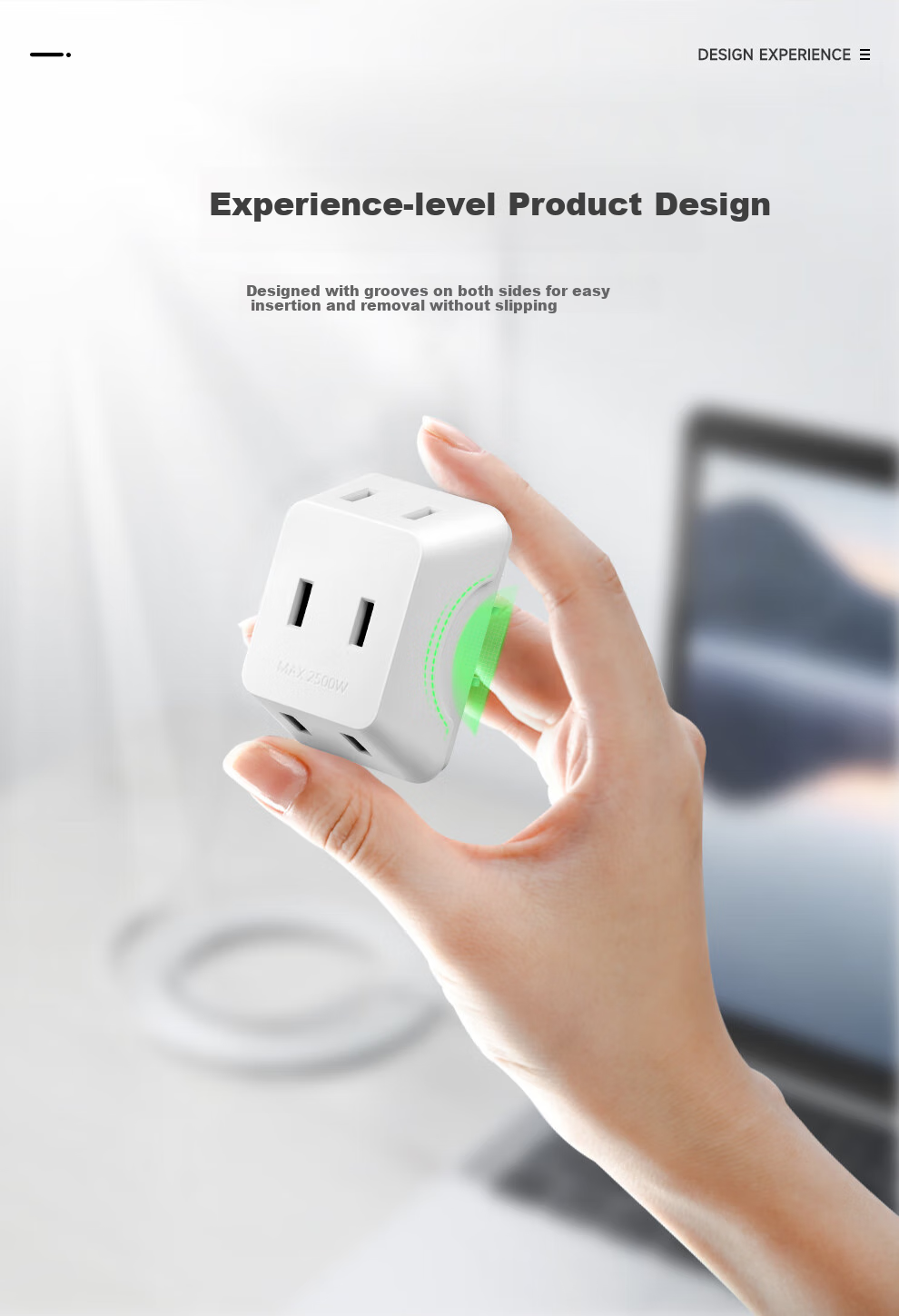 NVCleishidiangong Socket Adapter Plug, Multi-Outlet Converter, Uncontrolled One-To Two-Flat Hole Converter, EP435C 5