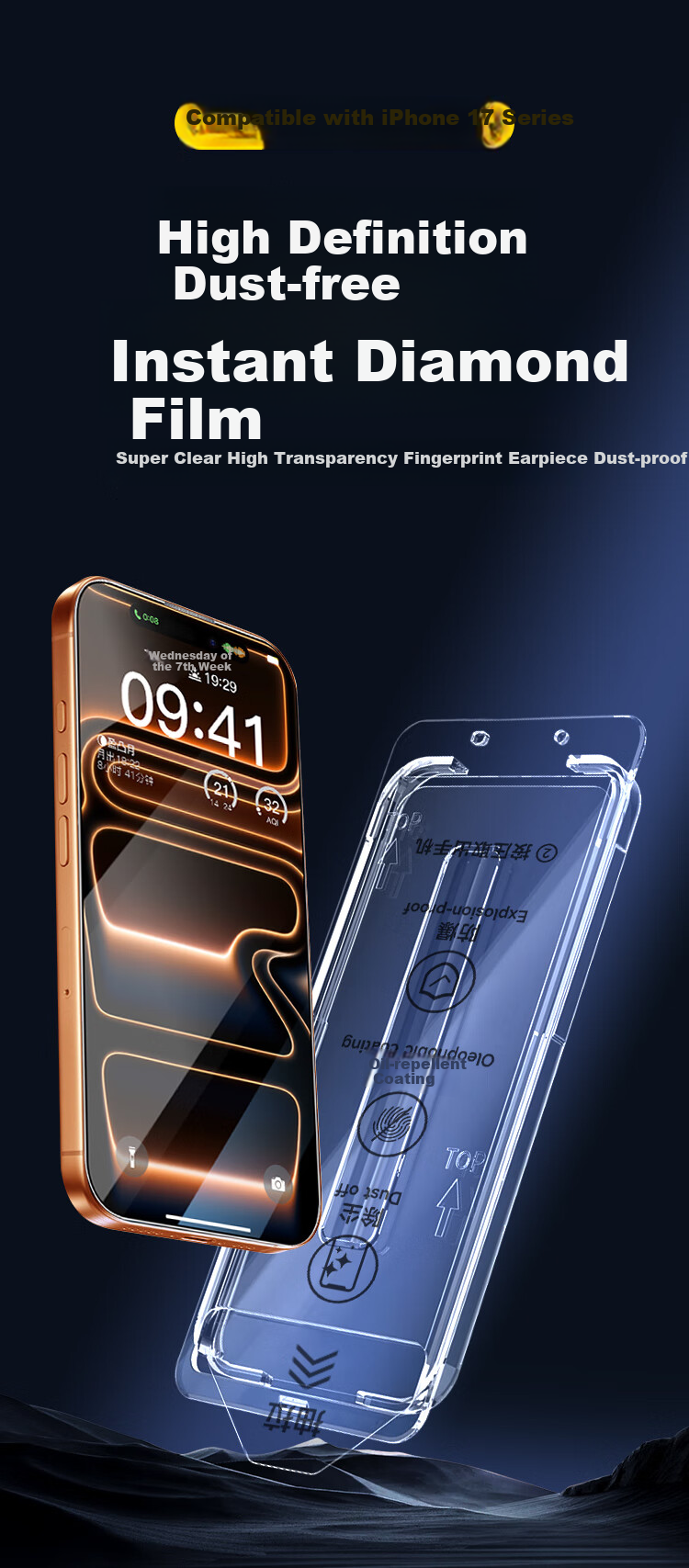 KOOLIFE [AR Anti-Glare + Corning Glass Two Pieces] IPhone 18 Pro Tempered Glass Screen Protector, Apple 17 Pro Phone Film Protective Cover, Full Coverage Anti-Drop Fingerprint Dust-Free Chamber 1