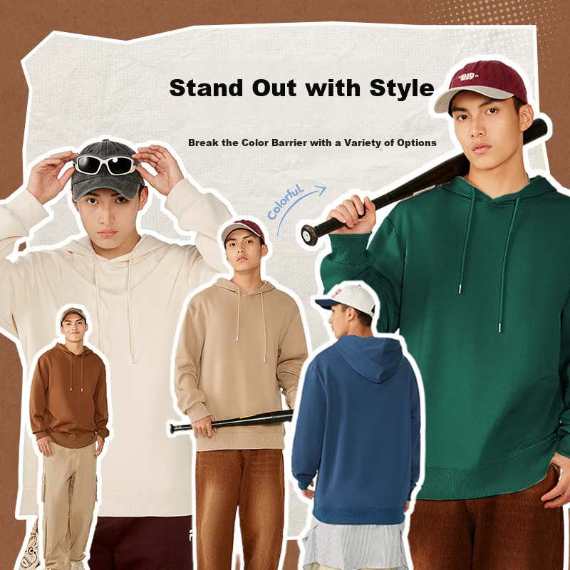 JEANSWEST LIFE Men's Hooded Sweatshirt, Spring And Autumn Heavy Cotton Casual Loose Top, Youth Trendy Versatile Jacket