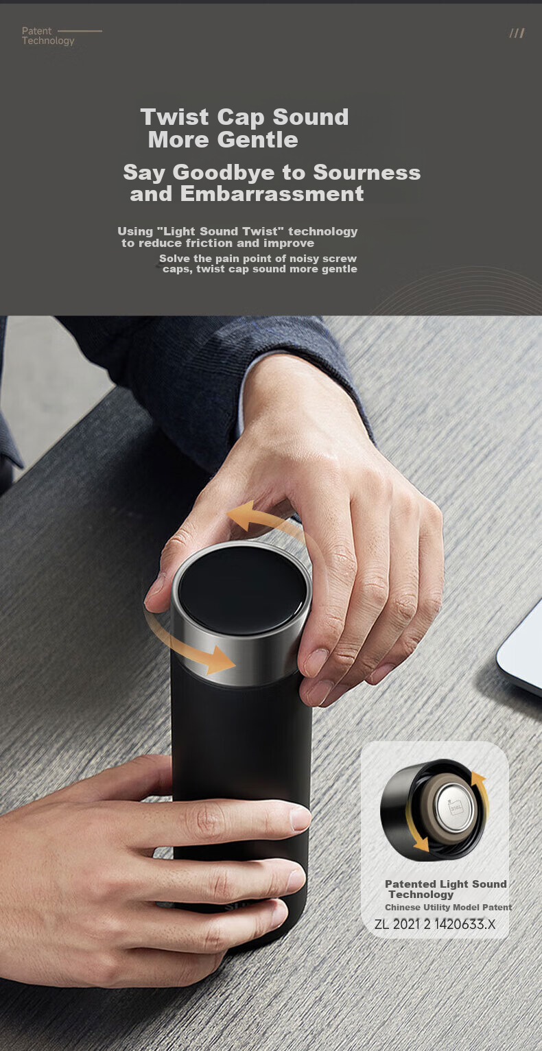 SUPOR Insulated Mug, 316L Stainless Steel Water Cup, Tea Infuser, Portable Car Cup for Men And Women, Birthday Gift 4