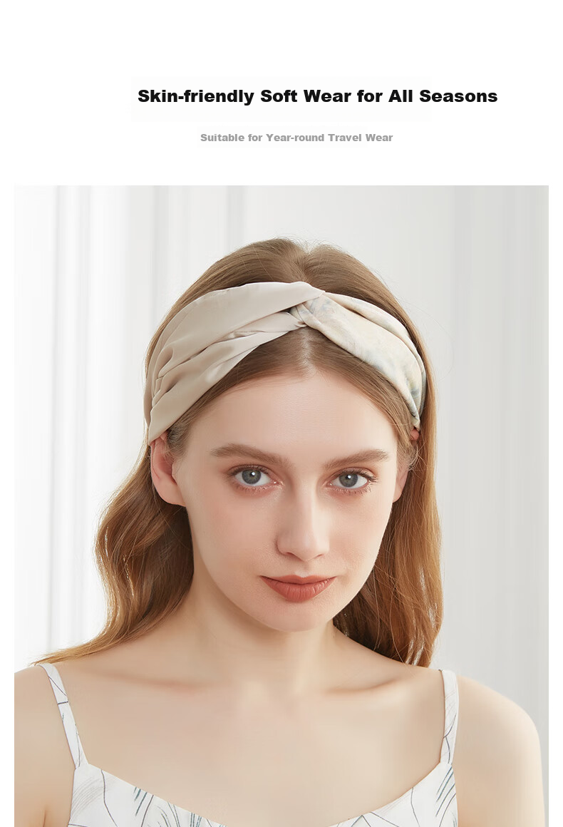 ELLE Simple Floral Print Headband, French Elegant Color-Block Hairband for Women, Face-Washing Headband, Gift for Girlfriend, Mid-Autumn Festival Present 7