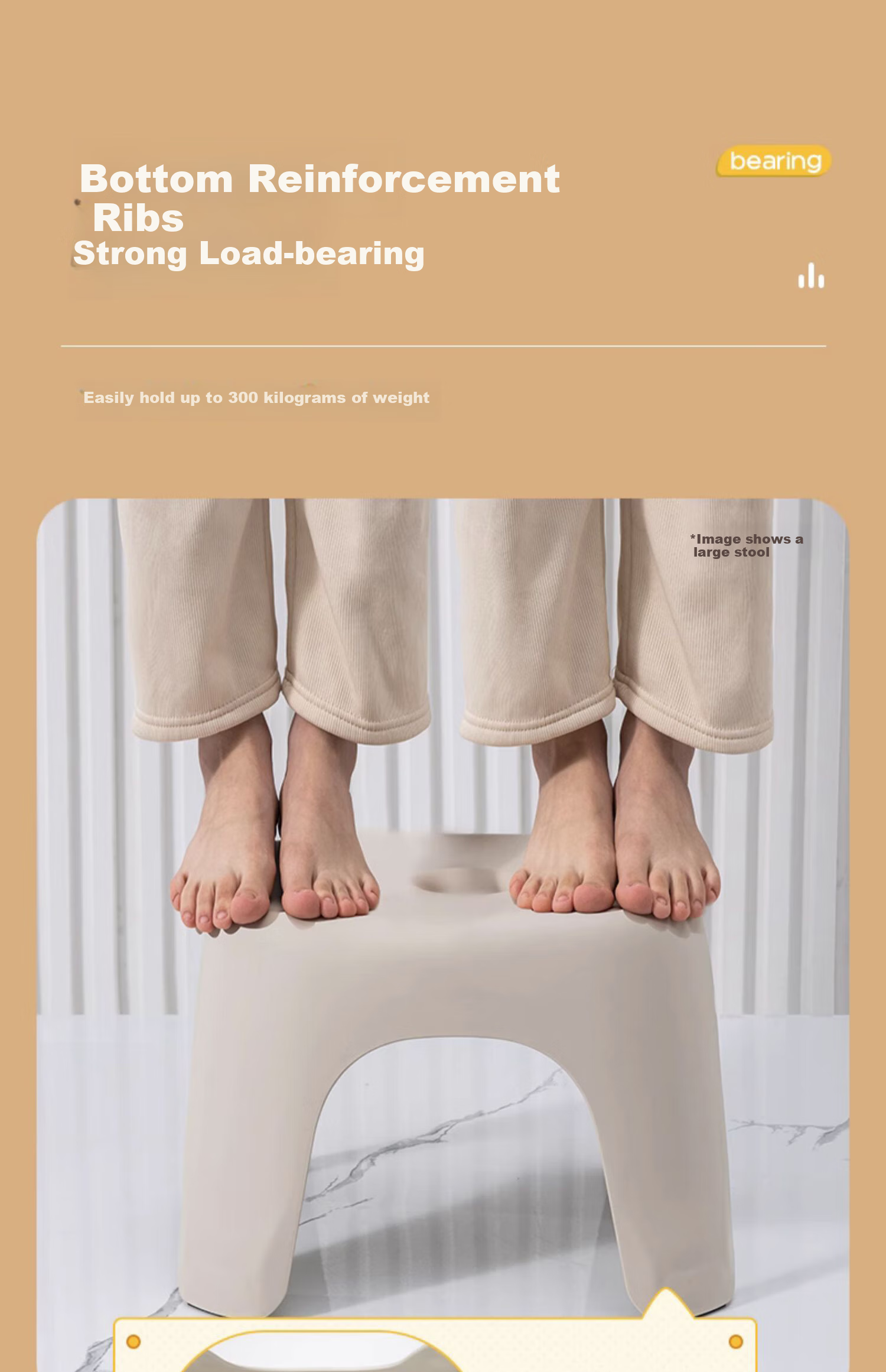 Guangduola Small Stool, Home Bathroom Shower Bench, Quiet Thickened Non-Slip Low Stool, Small Bench, Plastic Stool, Toilet Seat 2