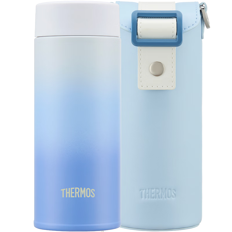 THERMOS 316L Stainless Steel Inner Liner Children's Insulated Cup Gift Box with Cup Sleeve, for Ages 6-12, 350ml, Blue Gradient
