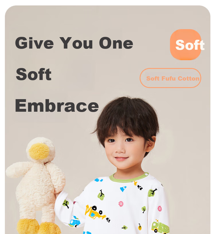 YUZHAOLIN Children's Pajamas Spring Boys' Home Wear Set Pure Cotton Air Conditioning Clothes Children's Clothing Full Print Zoo 2