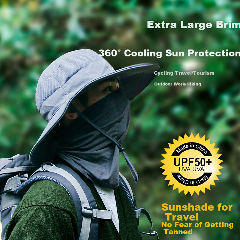 MOTIE Sun Protection Hat for Men And Women, Outdoor Sun Visor Cap, Summer UV-Resistant Face Mask, Sun Fishing Hat, Cycling Mask, Detachable All-In Desig