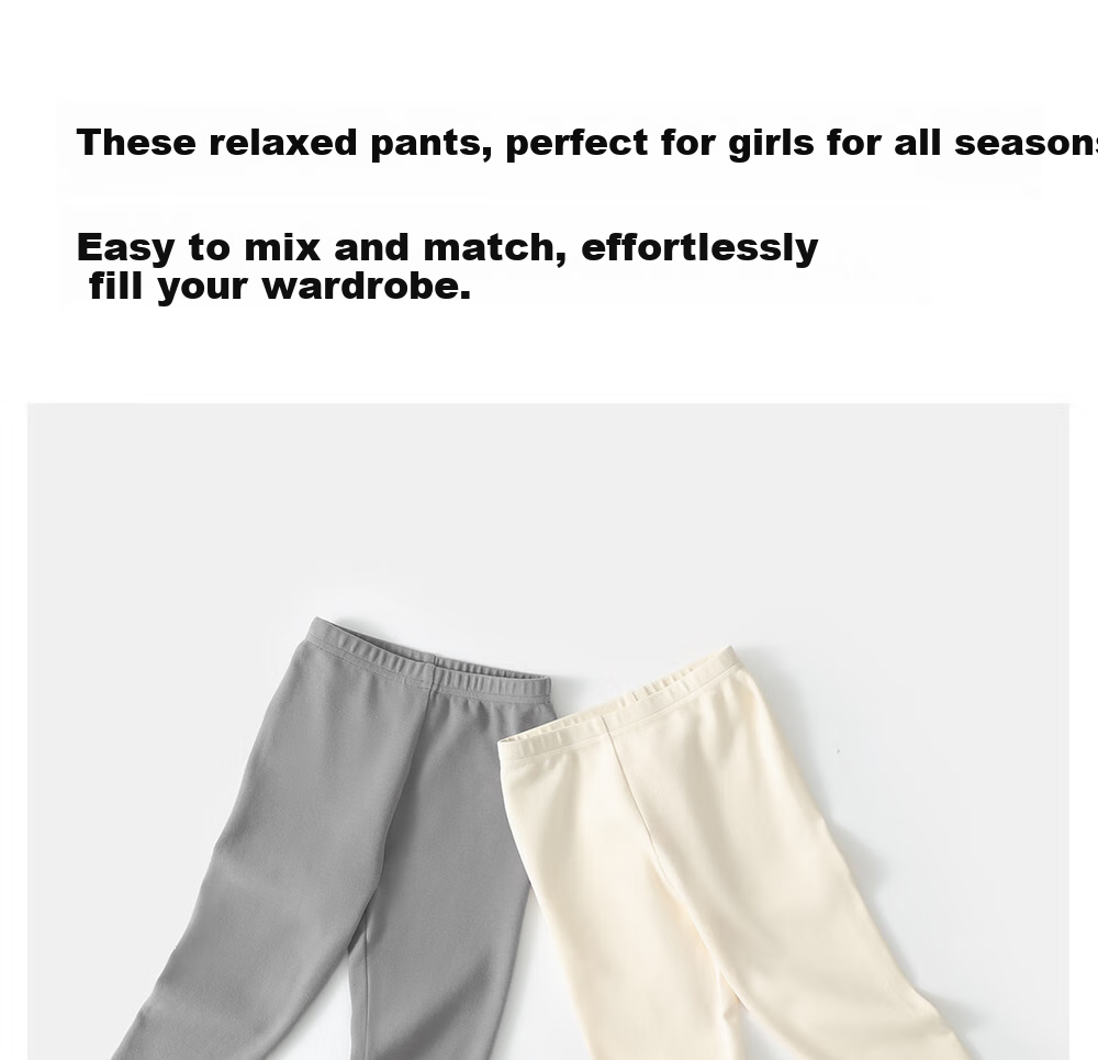 Beitaisi Girls' Pants, Spring And Autumn New Style Versatile Children's Breathable Trousers, Autumn Wear Baby High-Elastic Three-Quarter Length Leggings Socks 4