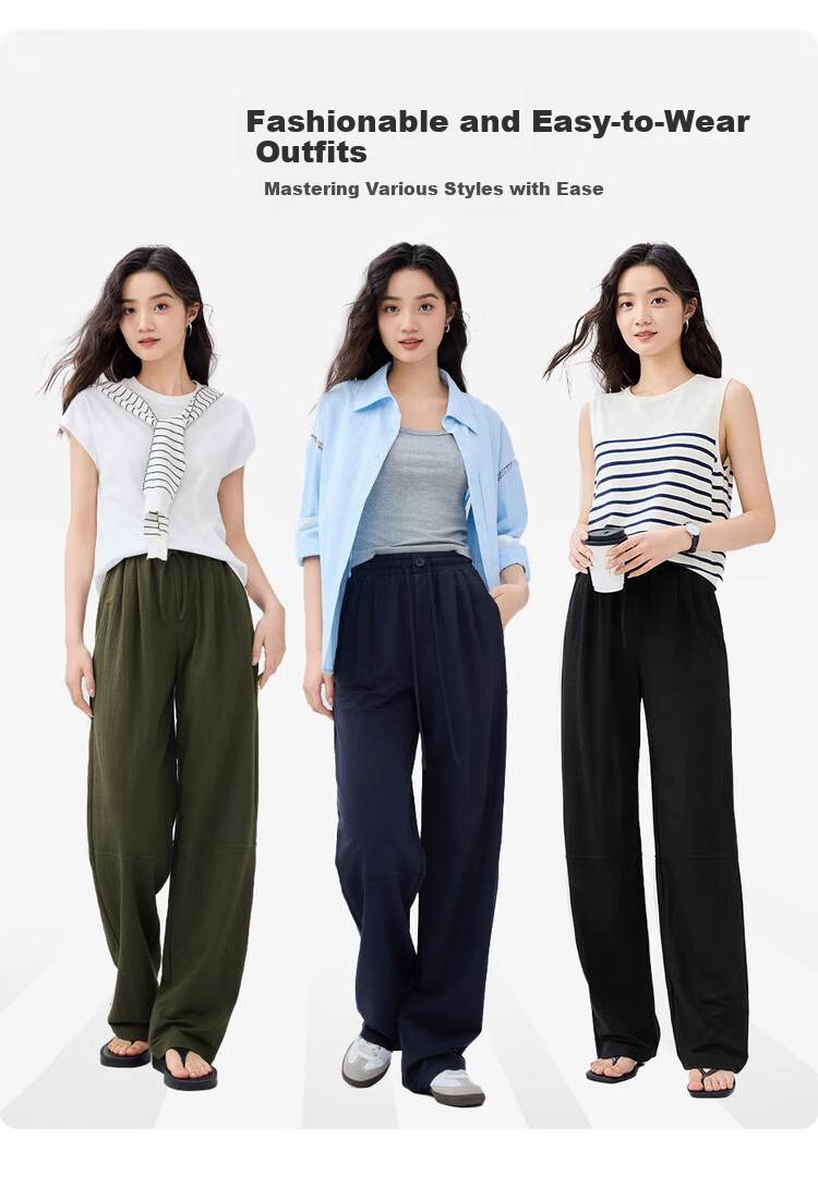 Giordano Outdoor Summer Wear, High-Tech Mosquito-Proof Elastic Waist Drawstring Thin Casual Sweatpants for Women, 05415458 7