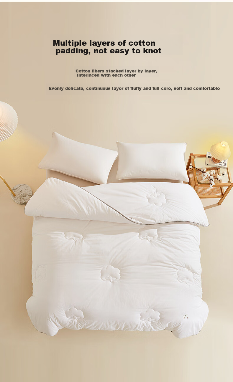LUOLAI Home Textiles, 100% Xinjiang Cotton Quilt, Pure Cotton Warm Thick Winter Comforter, Weighing Approximately 5.2 Ji 4