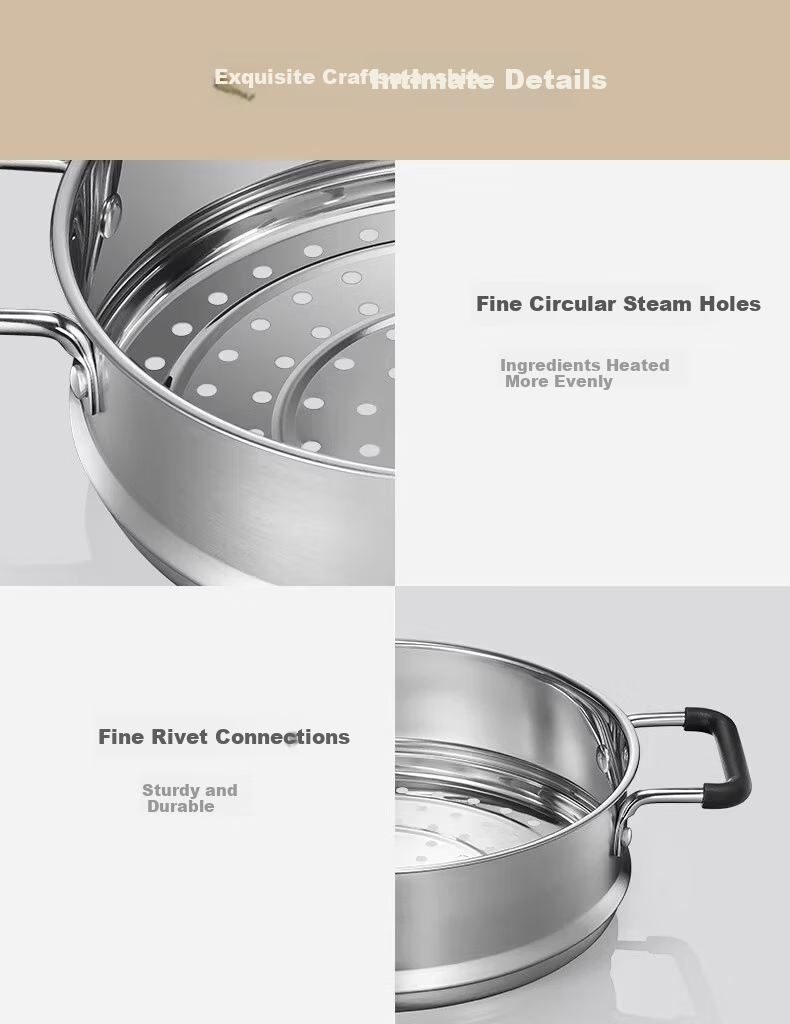 Zhiwu Non-Stick Soup Pot Compatible with Mijia, Stew and Soup Pot for Induction Cooker, Household Steamer Pot and Steaming Basket 12