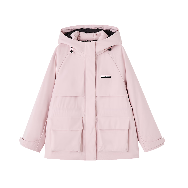 Demana [Three-proof Black Technology] Winter Warm 90% Goose Down Nordic Jacquard Cotton Hooded Velcro Women's Down Jacket