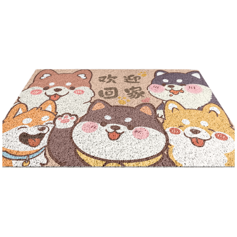 Chuangmaishi Coiled Entrance Door Mat Non-Slip Cuttable Floor Rug for Kitchen Bathroom Doorway