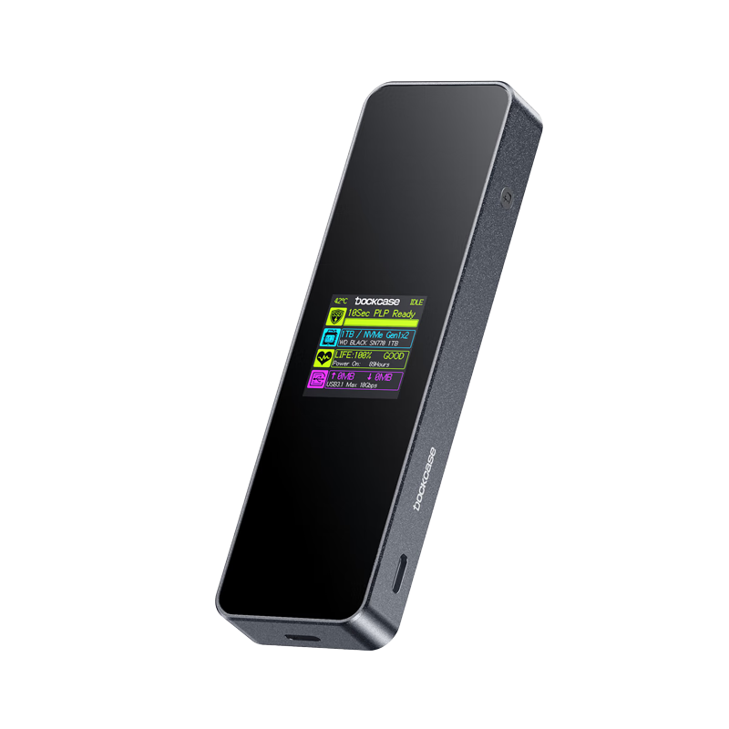 DOCKCASE Duokaisi Intelligent Visualized M.2 SSD Enclosure, Type-C External Hard Drive Case, NVMe SSD Reader, Compatible with IPhone 17 Pro And MacBook, External Storage Expansio