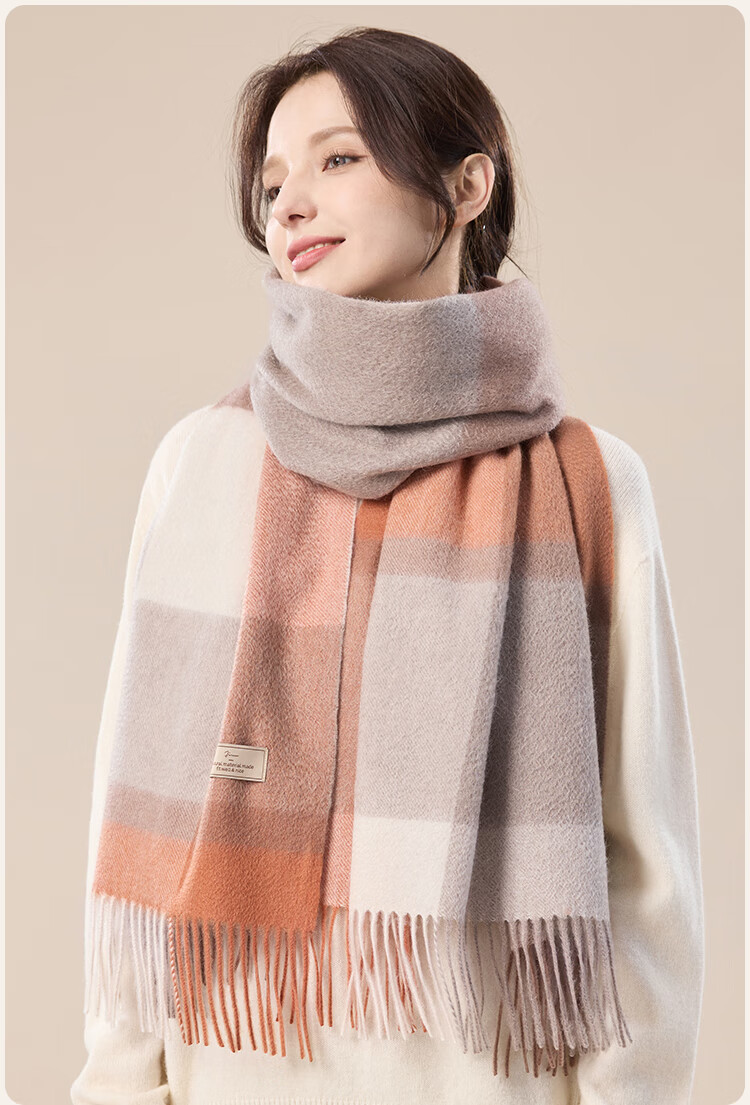 JIUMU 100% Cashmere Scarf for Women Warm Shawl Air Conditioning Cape Birthday Gift for Mom and Girls Gift Box Set 13