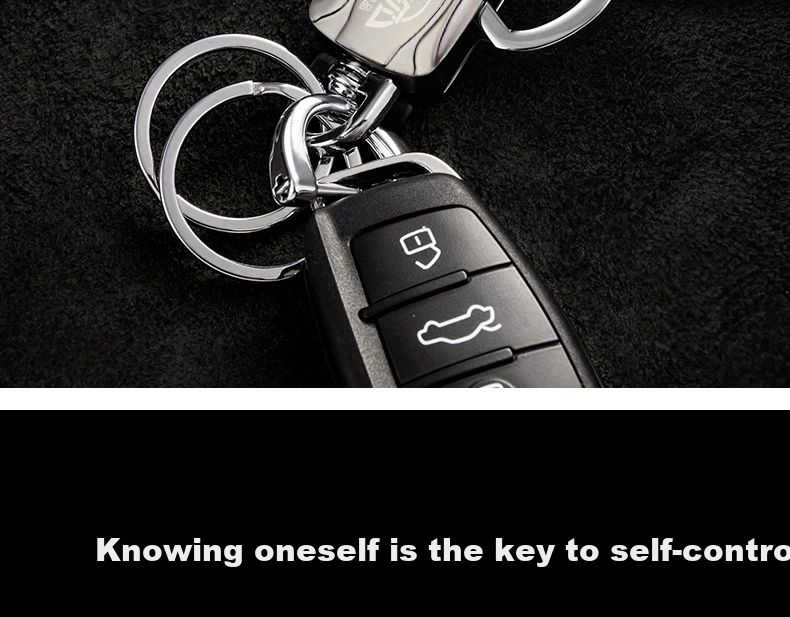 Dipuer Car Key Chain, Men's Metal Key Ring, Creative Gift, Wine Bottle Opener, Finger Spinner 2