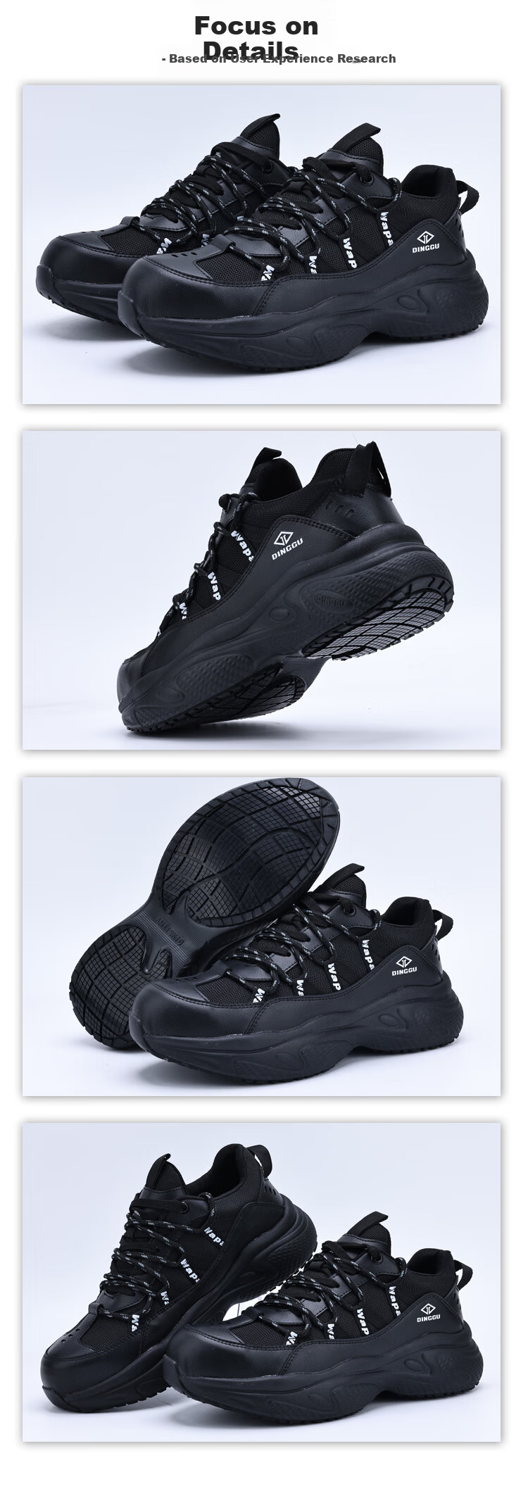 Dinggu Safety Shoes for Men, Steel Toe Work Boots with Anti-Smashing And Puncture-Resistant Features, All-Season Odor-Resistant Construction Site Footwear JD1630hei44 6