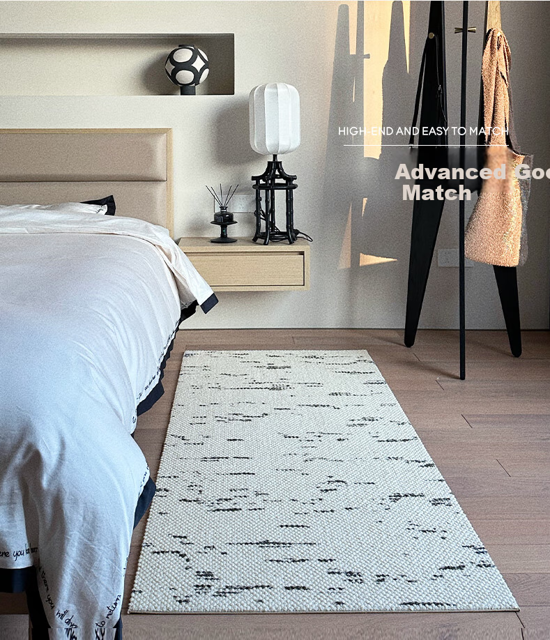 Saibosi Paris Dream Wool Bedside Rug, Bedroom Carpet, French Vintage Style Living Room High-End Bed Runner, 50x150cm 30