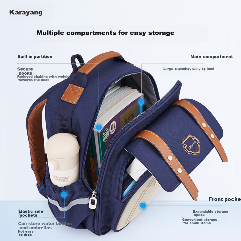 Школьный рюкзак KALA·Y Cloud Backpack 3.0 для учеников 1-3 классов, легкий, с защитой позвоночника, для мальчиков и девочек, 35.5x28.5x19 см, 7.9 кг, синий