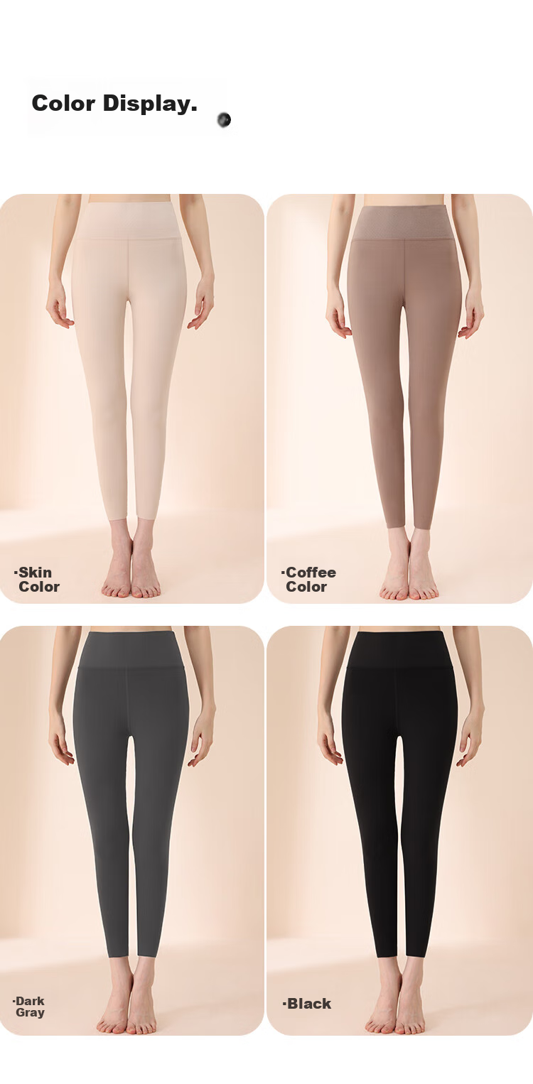 MiiOW Cationic Thermal Pants for Women, 10A Antibacterial, High-Waist Butt-Lifting Autumn Pants, Thickened Fleece-Lined Base Layer, Dark Gray, Size M 22