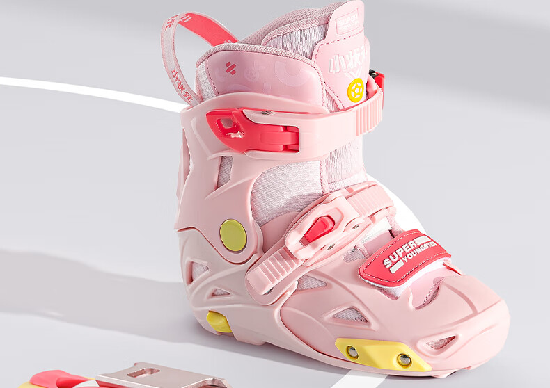 Xiaozhuangyuan S5 Flat Roller Skates for Children, Professional Inline Skates with Full Lighting, Suitable for Primary And Secondary School Students, Birthday Gift, Pink, Size M 3