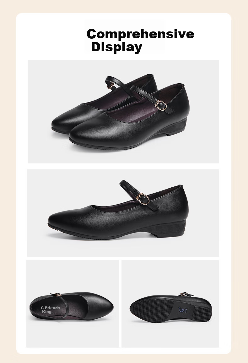 Chuwang Women's Flat Chef Shoes, Waitress Standing Work Shoes, Non-Slip Soft-Soled Kitchen Shoes, 2005 Black, Size 40 13