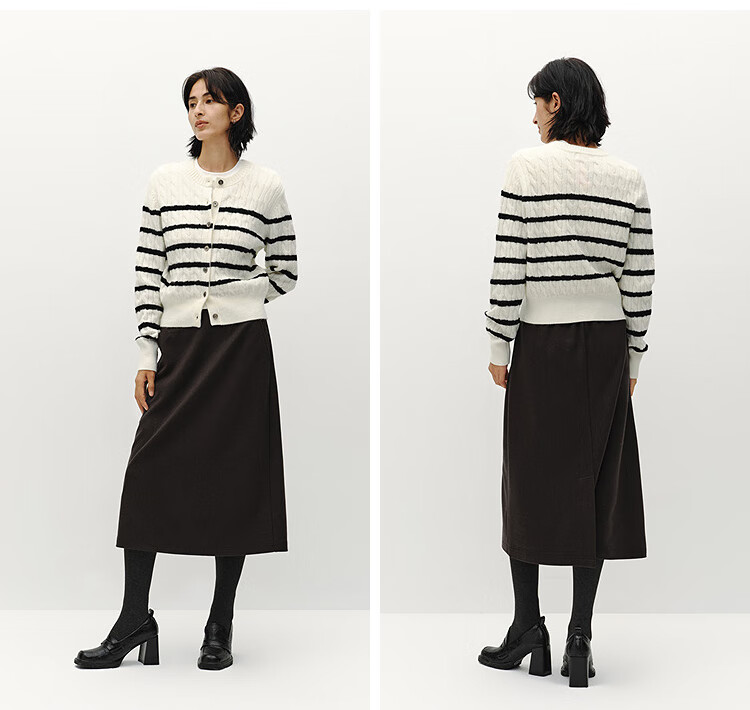 Semir Women's Winter Short Cable Knit Cardigan Sweater 2025 Model 101725106004 6