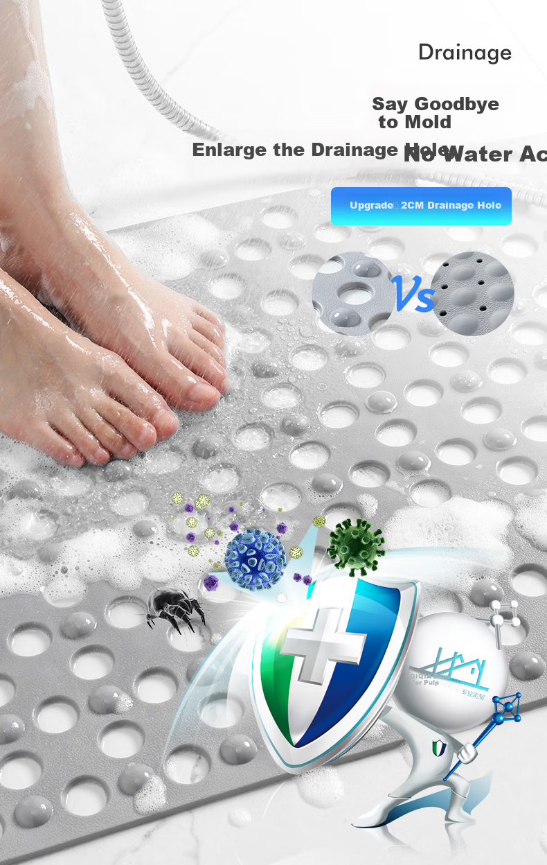 Qiqijia Home Bathroom Non-Slip Mat, Shower Room Bathing Foot Mat, Toilet Large Mat, Bathroom Children's Waterproof And Anti-Fall Floor Mat 6