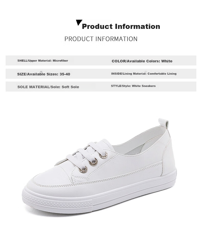 Huili Women's Shoes Spring And Summer White Sneakers Versatile Casual Flat Shoes Slip-On Breathable Soft-Soled Shoes White Size 36 5