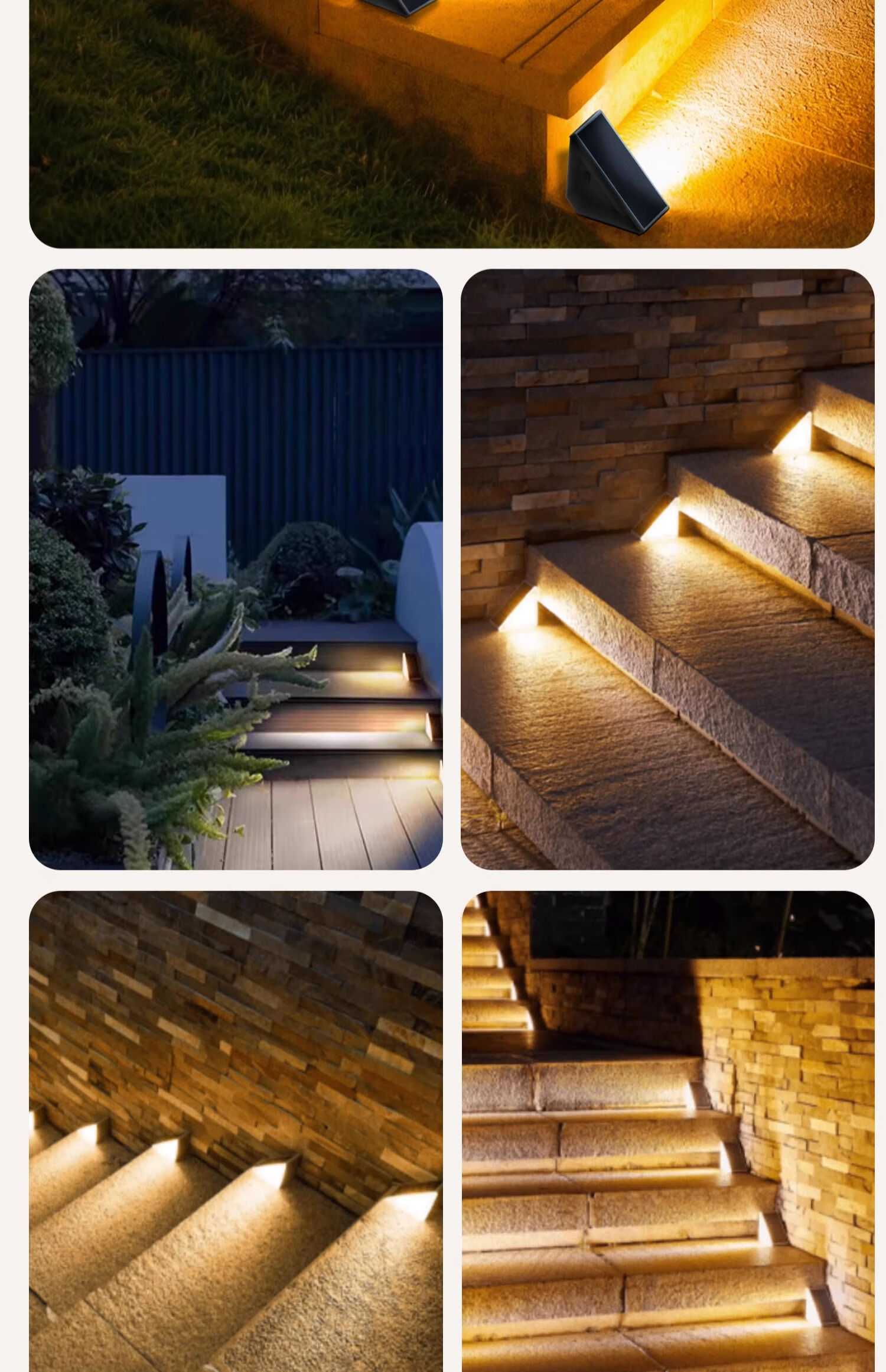 Datouren Solar Outdoor Waterproof Garden Villa Home Decorative Atmosphere Sensor Stair Step Light 14