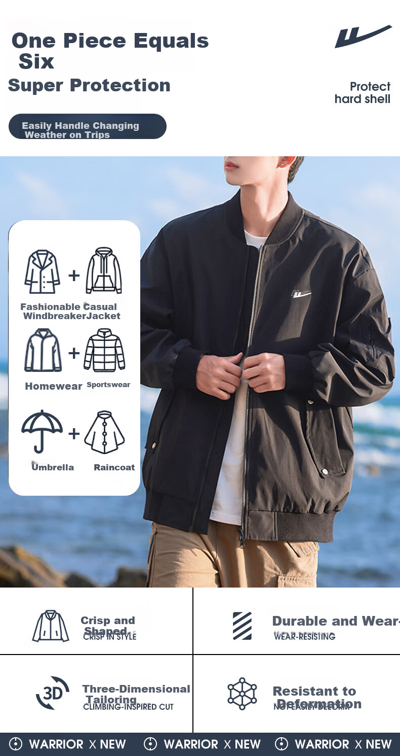 Huili Men's Jacket for Spring And Autumn Outdoor Windbreaker Casual Jacket American-Style Flight Suit Military Green Size L 5