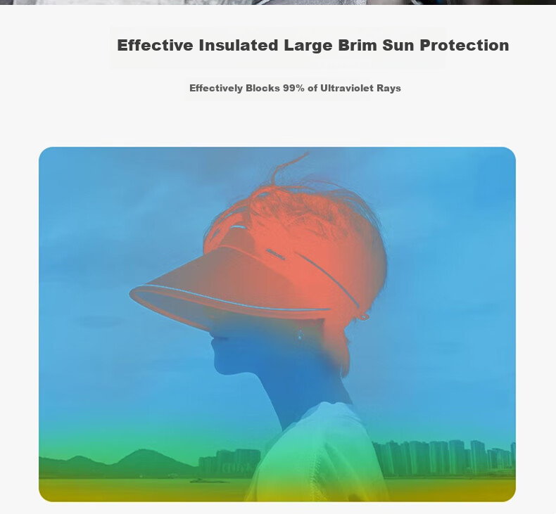 Ousen Sun Hat for Men, Visor Running Cap, Versatile Outdoor Hiking Sun Protection Hat, Cycling Sports Cap with Wide Brim 3