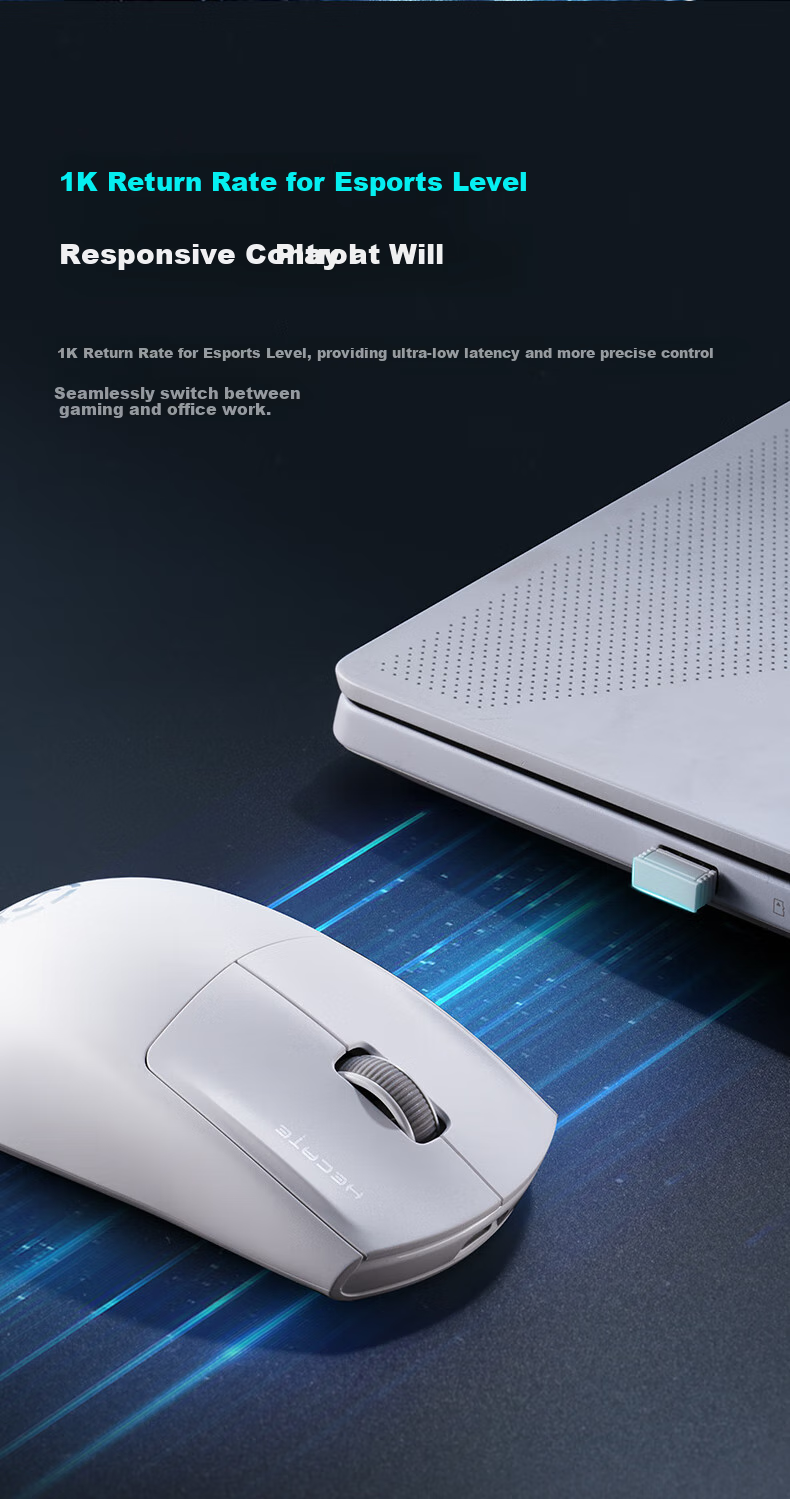 EDIFIER HECATE G1M Wireless Wired Bluetooth Tri-Mode Gaming Office Mouse, Long Battery Life, 12000 DPI, Lightweight, Supports CSGO PUBG LOL, 1K Functional White 7