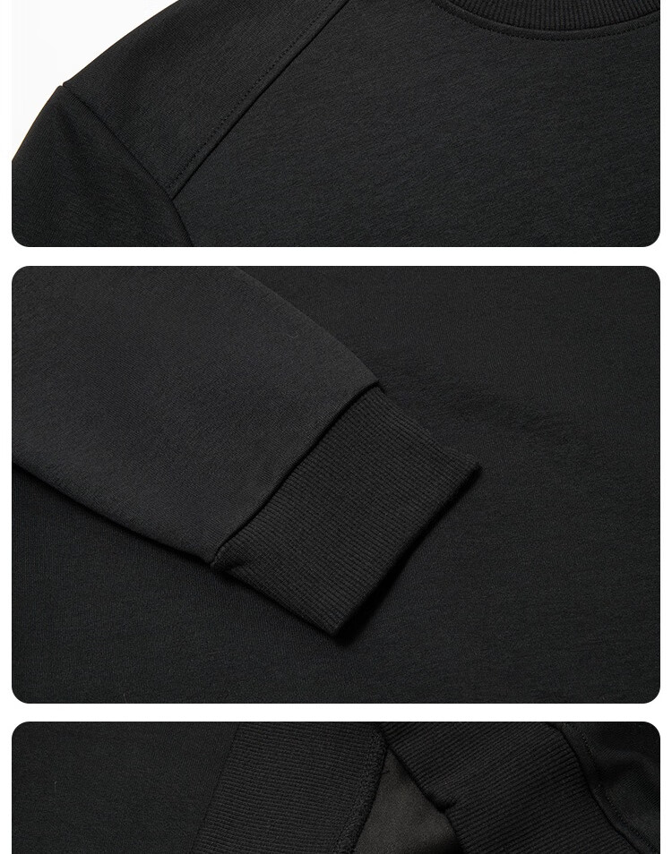 LIMENG Men's Crew Neck Pullover Solid Color Sweatshirt Long Sleeve Base Layer Dark Gray XL Spring Autumn 14
