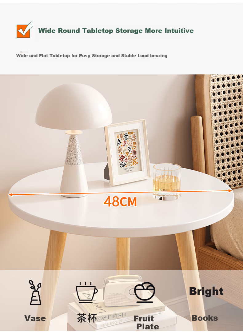 Shanshanmuyi Coffee Table, Living Room Side Table, Movable Small Table, Small Tea Table, Bedside Cabinet, Storage Rack, Storage Cabinet 5