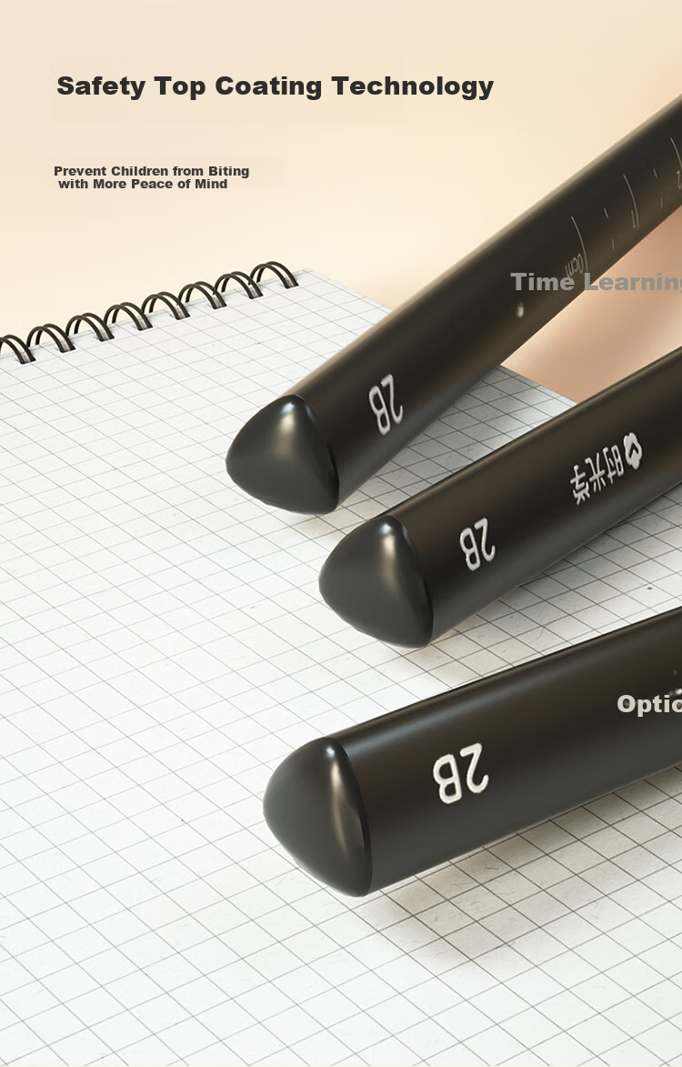 [ SHIGUANGXUE ] HB Thick White Pencil Set with Eraser And Cap, Name Stickers for Primary School Students in Grades 1-3, Graphite Pencils for Children And Kindergarten Stationery Supplies 8