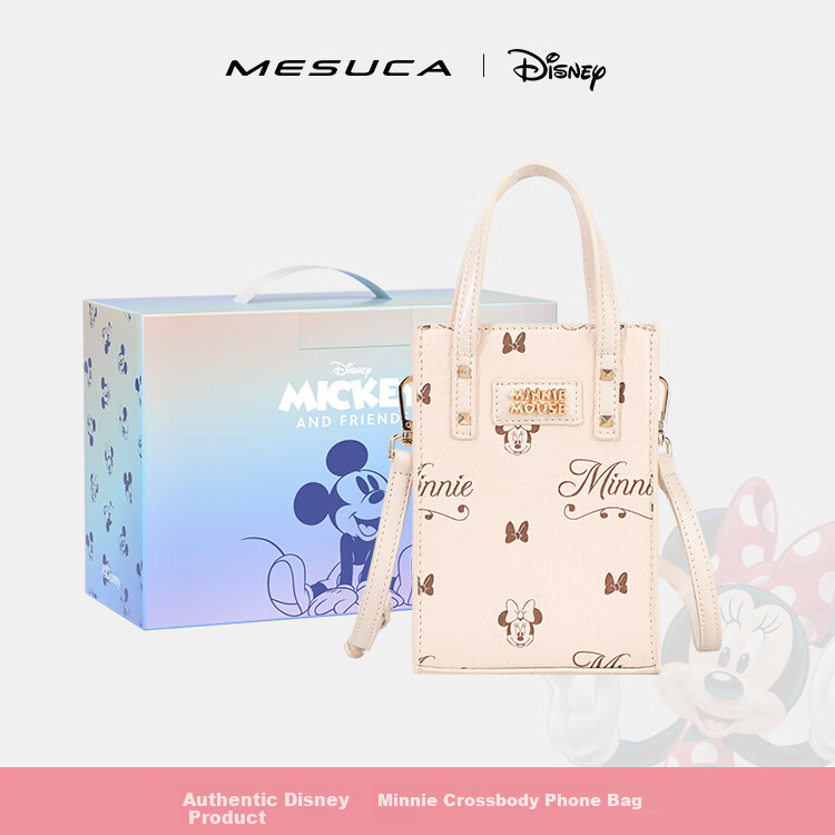 Disney Handbag, Women's Bag, Minnie Shoulder Crossbody Bag, Basket-Shaped Small Purse, Gift Box Packaging, Birthday Present for Girls 16