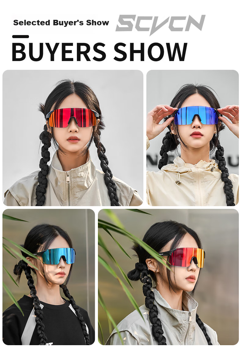 SCVCN Cycling Glasses with Anti-Fog And Photochromic Lenses, Outdoor Sports UV Protection Hiking Windproof Goggles 1
