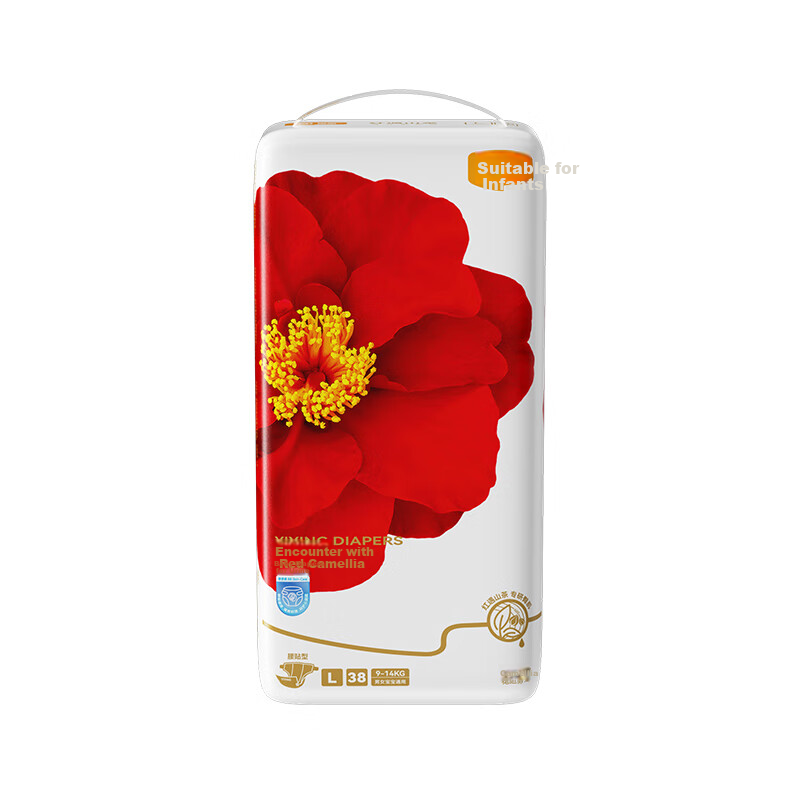 Подгузники Yiying Camellia, размер L, 38 шт., ультратонкие, дышащие, мягкие, для чувствительной кожи
