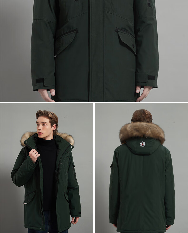 LOOPDIVISION Men's Outdoor Windproof Water-Repellent Extreme Cold Warm Mid-Length Parker Coat ROGER 17