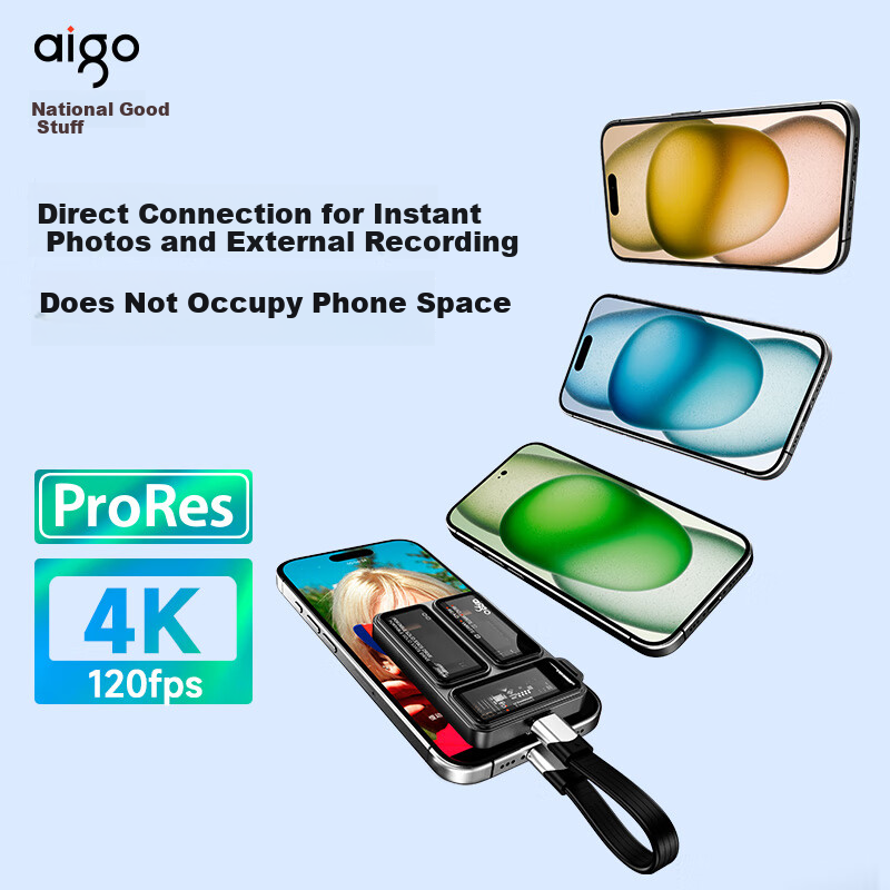 Портативный SSD-накопитель Aigo P3 Type-C USB3.2, 2 ТБ, скорость чтения/записи до 2000 МБ/с, прозрачный, для телефона и компьютера