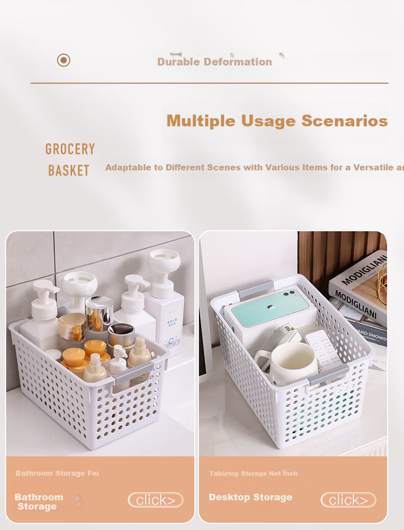 Jiabangshou Desktop Storage Box, Japanese-Style Household Organizer Basket, Kitchen Dorm Office Storage Container, Medium Size, Set of 3 3