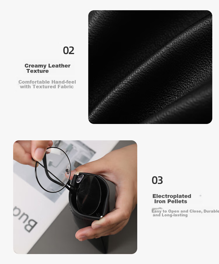 Lehuolvxing Eyeglass Storage Case, Portable Sunglasses Box, Automatic Closing Small Box, Eye Case for Men, Anti-Scratch And Anti-Pressure Sunglasses Pouch 13