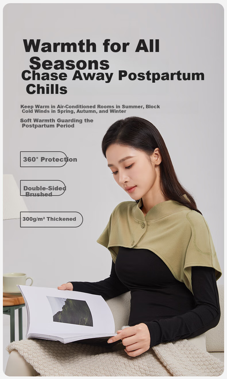 Shiyuejiejing Maternity Vest for Autumn And Winter, Postpartum Warm Sleepwear, Shoulder And Neck Protection, Nursing Shawl, Twilight Purple, Size L 4