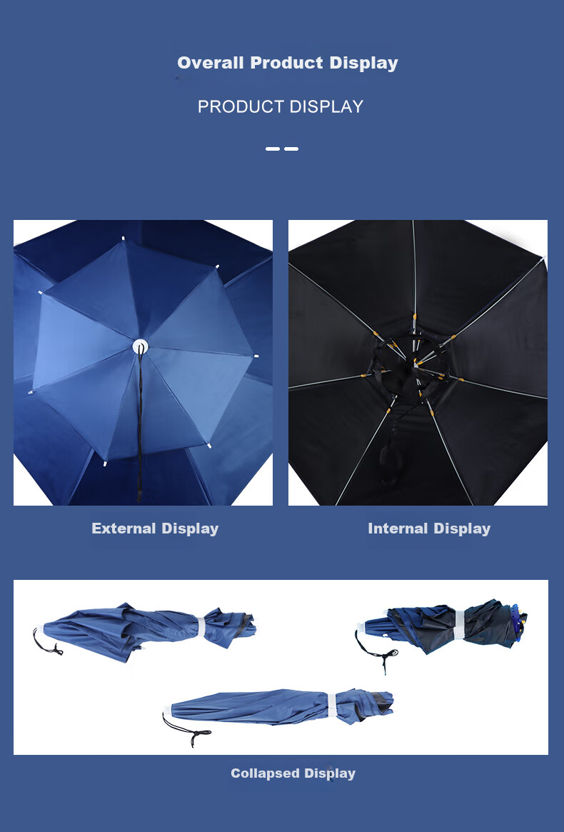 Xionghuo Fishing Umbrella, 95cm Double-Layer Head Umbrella, Black Rubber Outdoor Sun Protection Rain Protection Head-Mounted Umbrella for Tea Picking And Sanitation Work 9