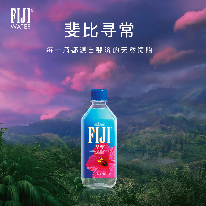 斐泉（fiji）天然矿泉水500ml*24瓶整箱 原装进口高端正品行货会议用水
