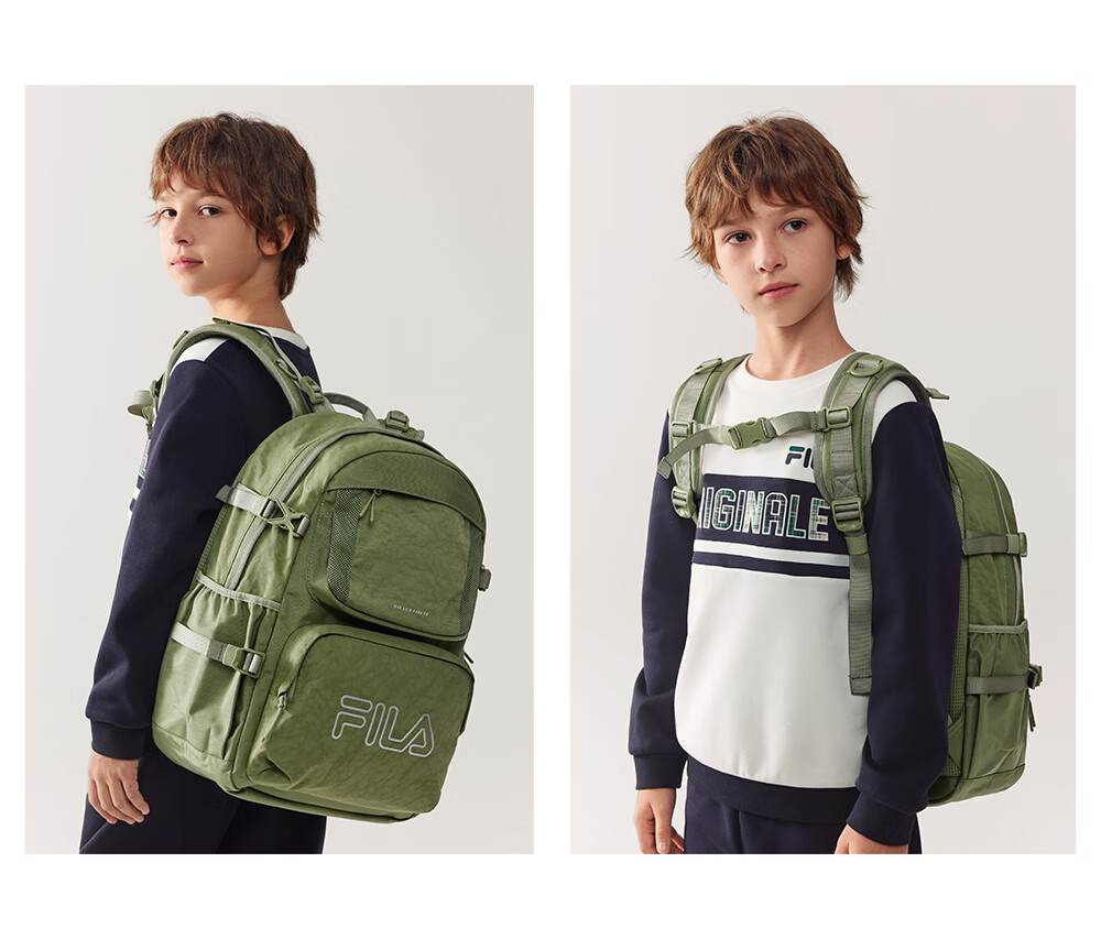 FILA Kids Backpack 2026 Large Capacity Junior High School Student Shoulder Bag for Boys and Girls 23