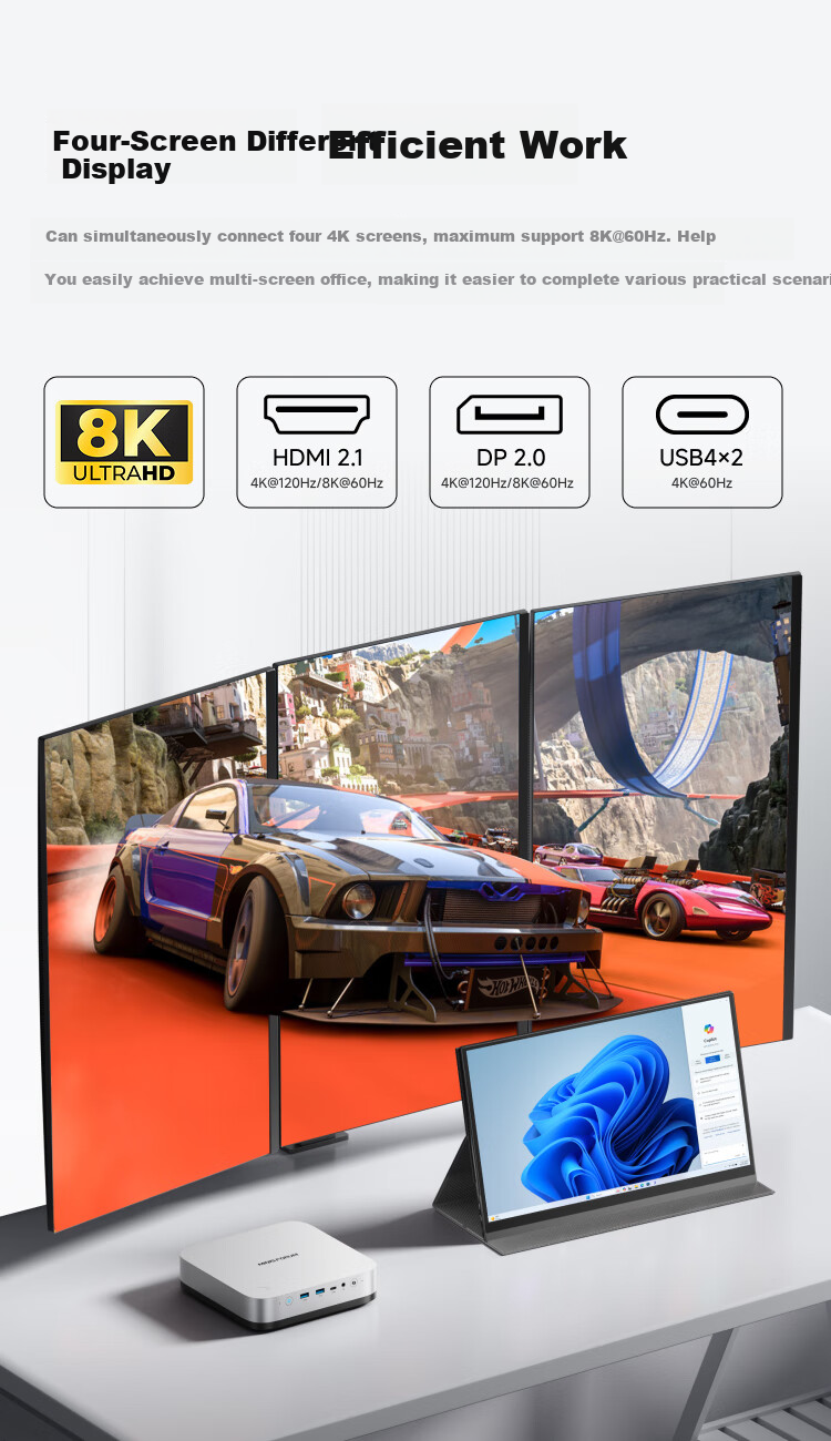 Mingfan X1 Pro Ryzen AI9 HX 370 Mini PC, AI Desktop Computer, AMD Gaming And Office OpenCLaw Mini PC, 64GB RAM + 1TB Storage 8