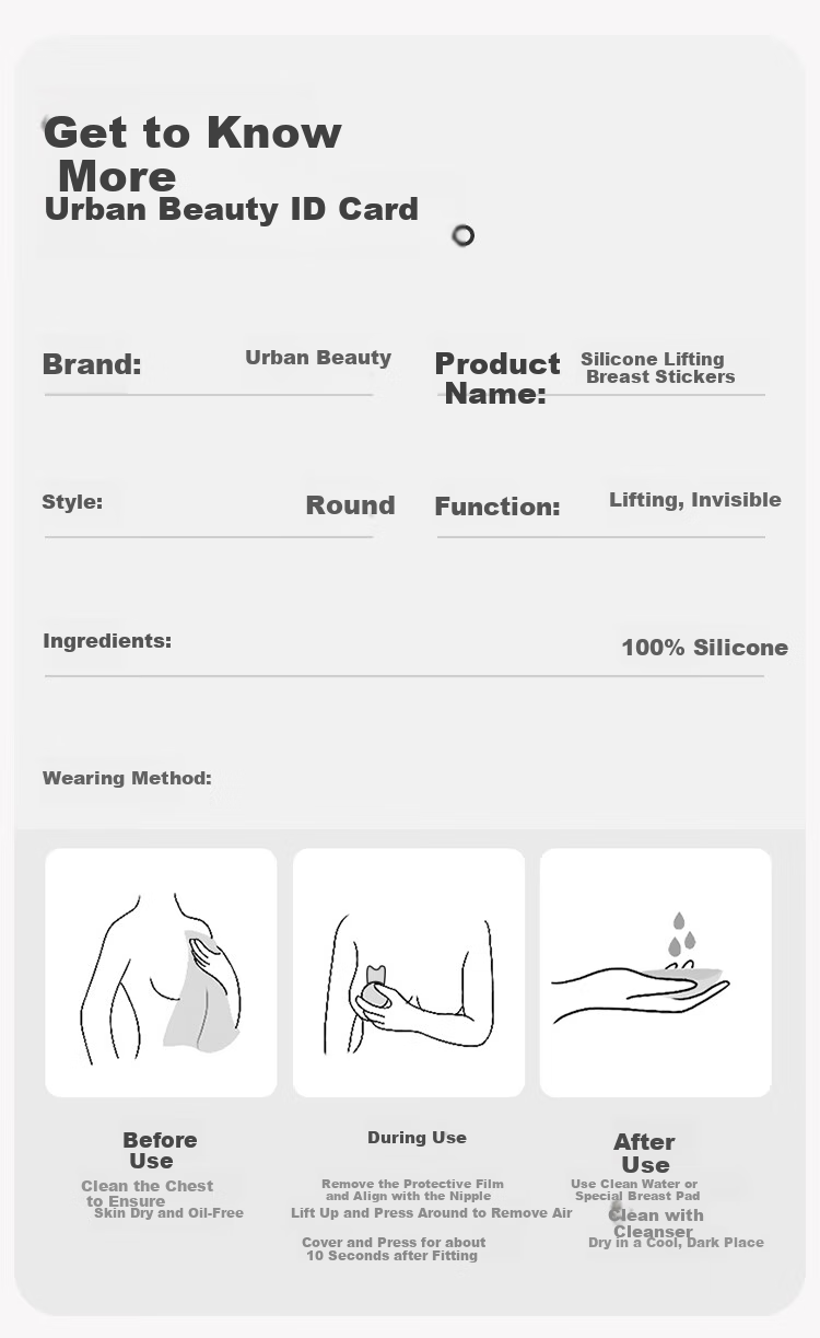 Dushiliren 3 Pairs of Breast Pads for Women, Silicone Lift Bra, Wedding Dress Push-Up Invisible Seamless Underwear, Anti-Slip And Anti-Nipple Show Pads 8